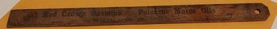 Antique Red Crown Gasoline Wood Gas Measuring Stick - Standard Oil Co. - Indiana