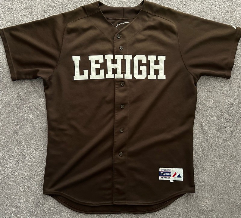 Lehigh University Mountain Hawks Baseball Game Worn Jersey Size 50