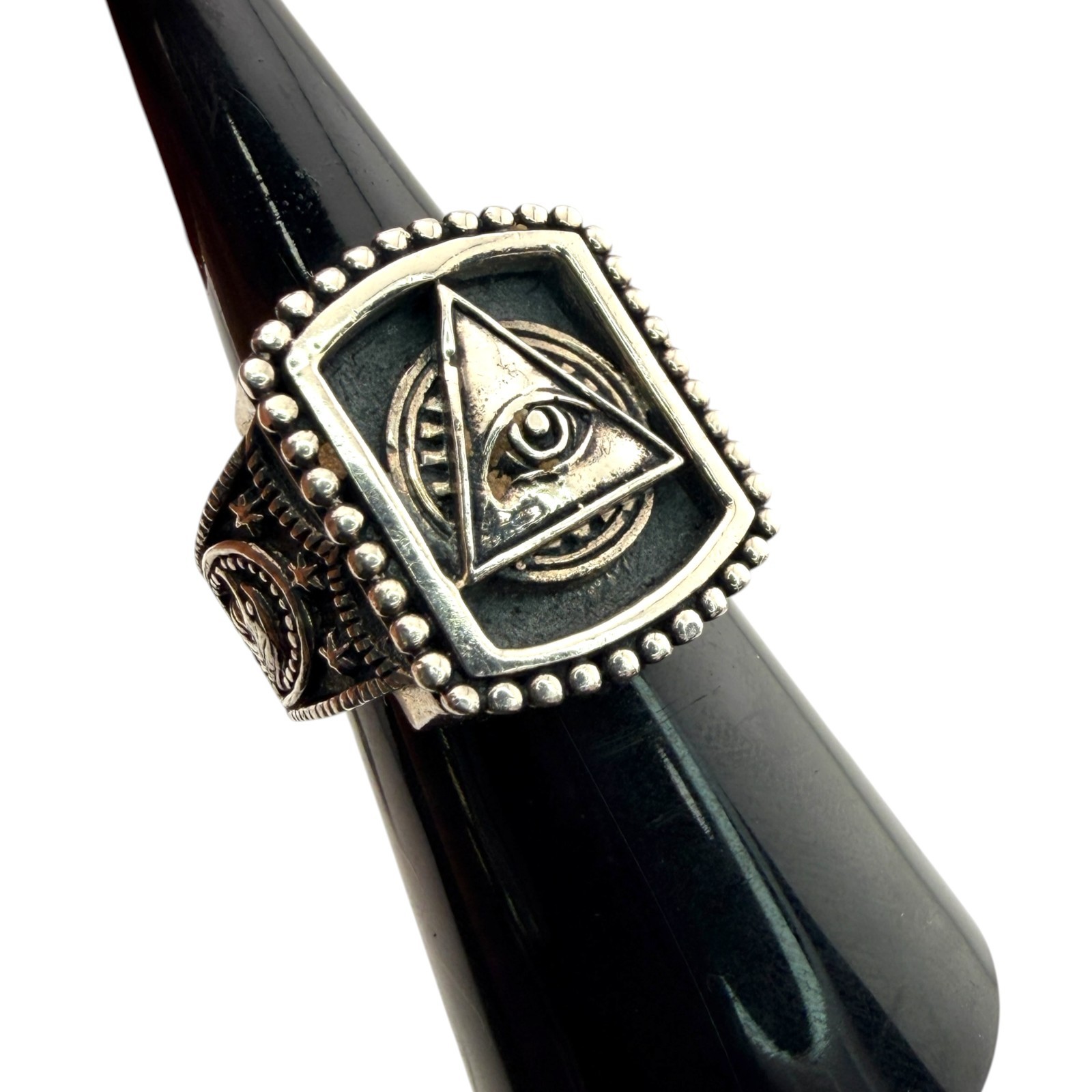 And Colours Illuminati All Seeing Eye Sterling 925 Ring Size