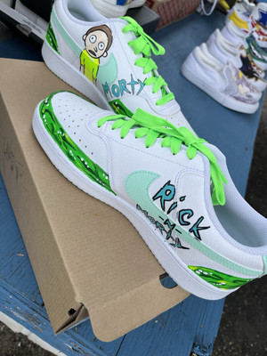 Custom Rick and Morty men's shoes size 9.5