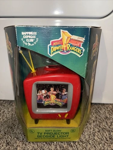 Vintage Mighty Morphin Power Rangers Soft Glow TV Projector Bedside Light
