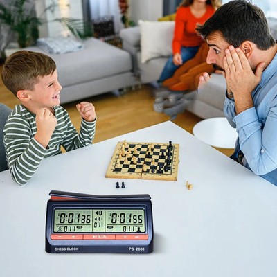 Schachuhr Digital Brettspieluhr Stoppuhr Timer mit Countdown USB Ladefunktion