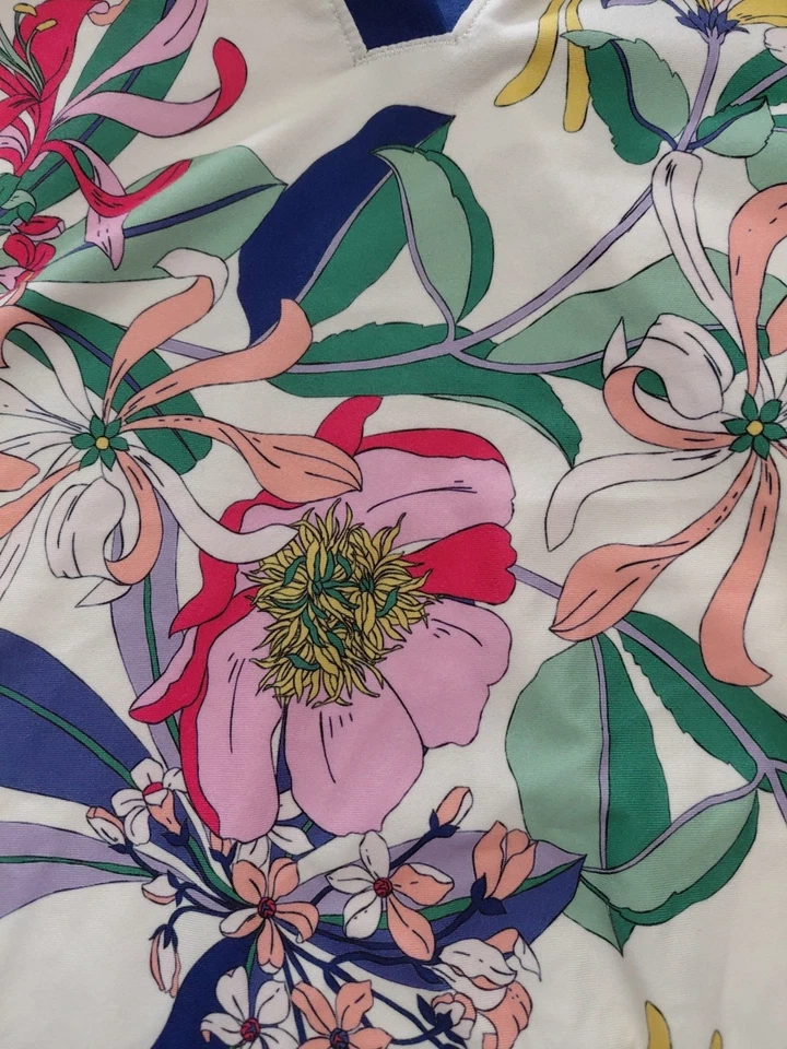 JOHNNY WAS женщин активный Aldrich цветочный поло качели воротник Майка размер L - Изображение 4 из 4