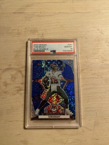 2022 MOSAIC TOM BRADY BLUE SPARKLE SSP #251 PSA GEM MINT 10