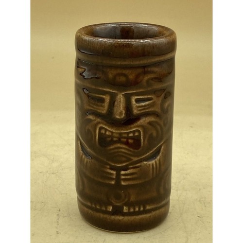 Tiki Farm Mini Micro Tiki 3.5" Shot Glass Brown Glaze - Picture 10 of 10