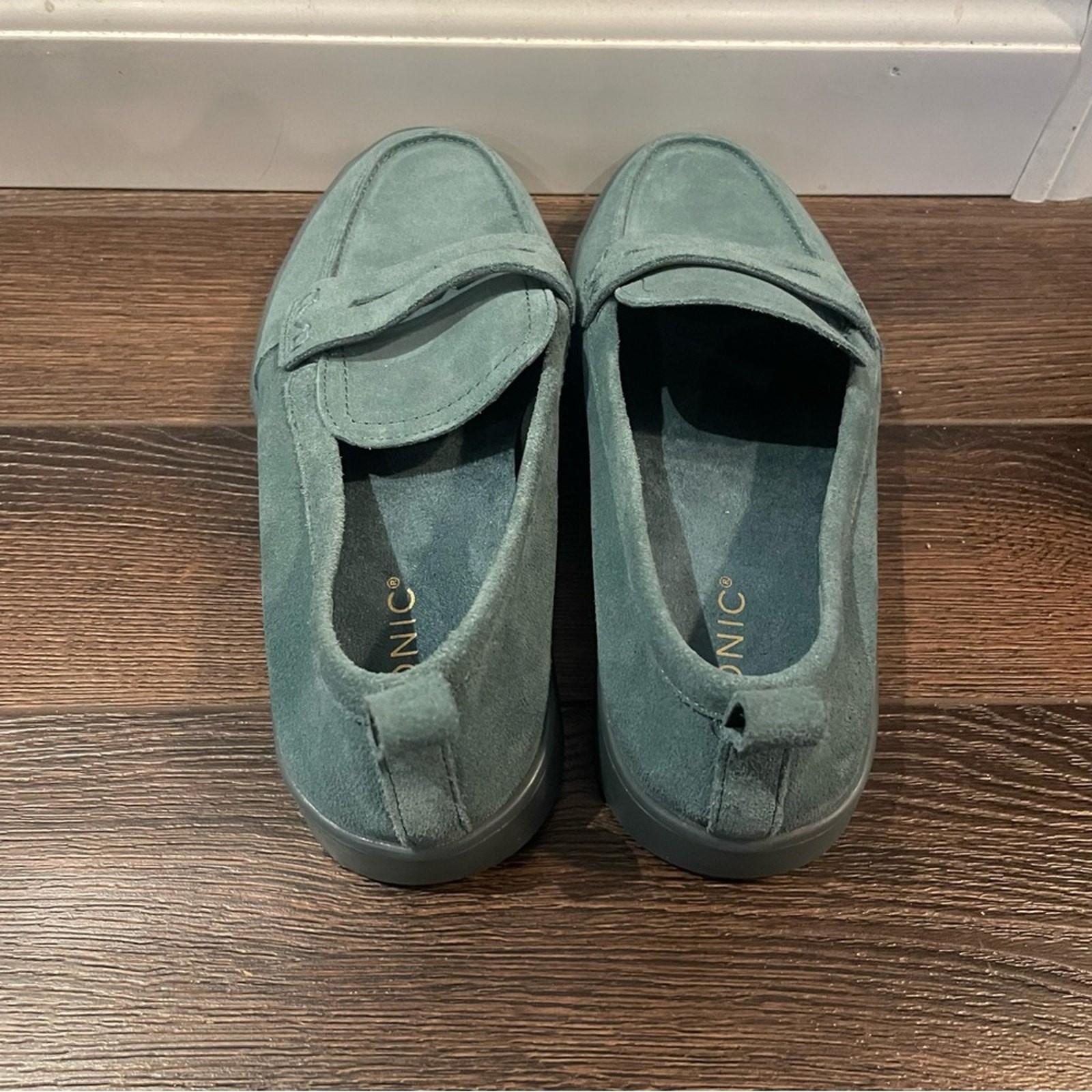 Vionic Uptown Loafer Orthotic Comfy in Pacific Haze Blue Suede 9.5 WIDE