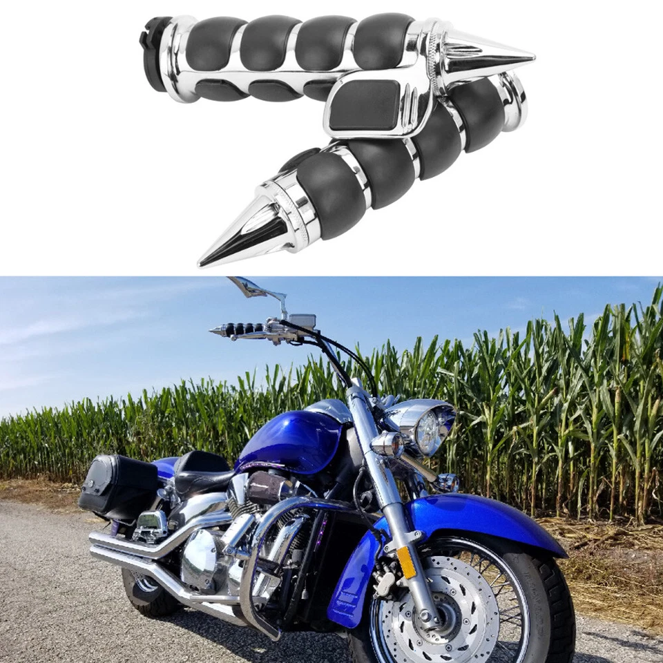 For Yamaha Road Star XV 1600 1700 Midnight Silverado 1" Handle Bar Hand Grips - Image 3 of 4