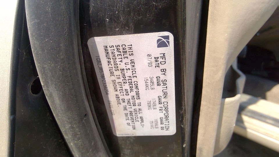 1991-02 Saturn Sw2 пассажирский правый задний костяшки в сборе оригинальная заглушка ось со ступицей - Изображение 4 из 4