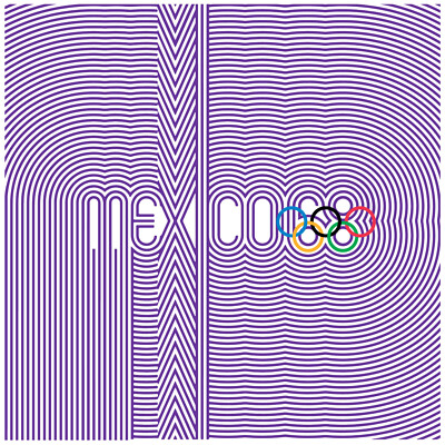 Mexico 68 Olympics Poster Purple Giclée Print Lance Wyman