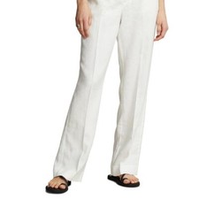 Lauren Ralph Lauren Flat Front Linen White Casual Pant NEW Size 20W