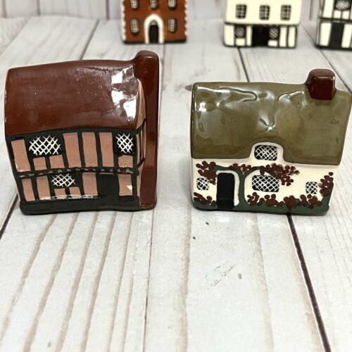 Lot of 8 Vintage Country Suffolk Cottages Mudlen End Studio Ceramic Miniatures - Picture 2 of 20
