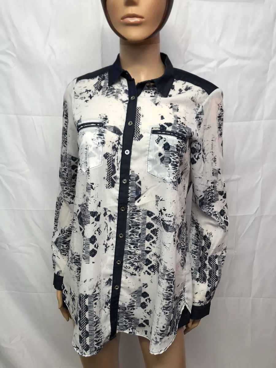 Chemise Femme Salsa taille M Couleur Bleu et Blanc Neuf eBay
