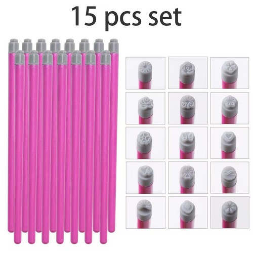 2025 Nuovo 6-30pz Set di Penne per Timbri Nail Art Fai da Te Fiori Graffiti Strumenti di Stampa - Foto 20 di 21