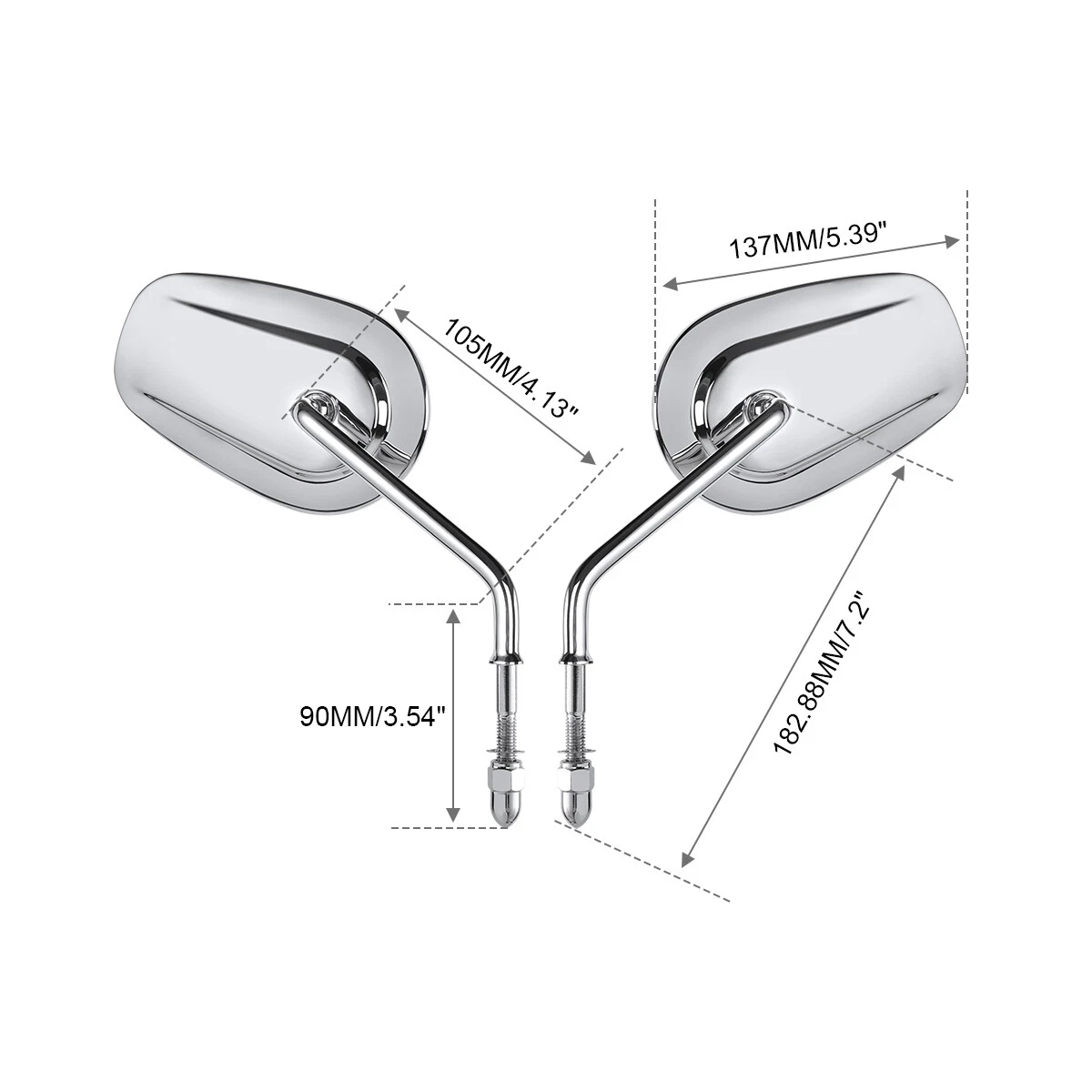 Chrome Rear View Mirrors Fit For Harley Davidson Touring Road King Electra Glide