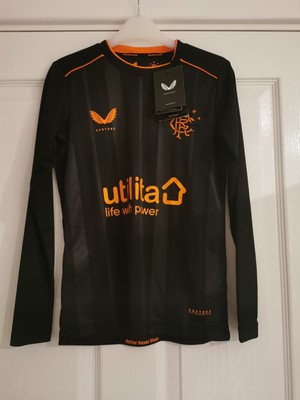 Rangers 3rd Fußballtrikot Größe 7-8 Jahre personalisiert neu mit Etikett UVP 49,99 £