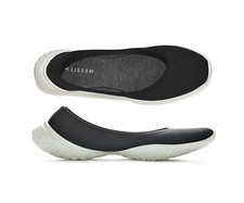 Lissom Flyte Womens Black/White SlipOn Comfort Ballet Flats US 8.5