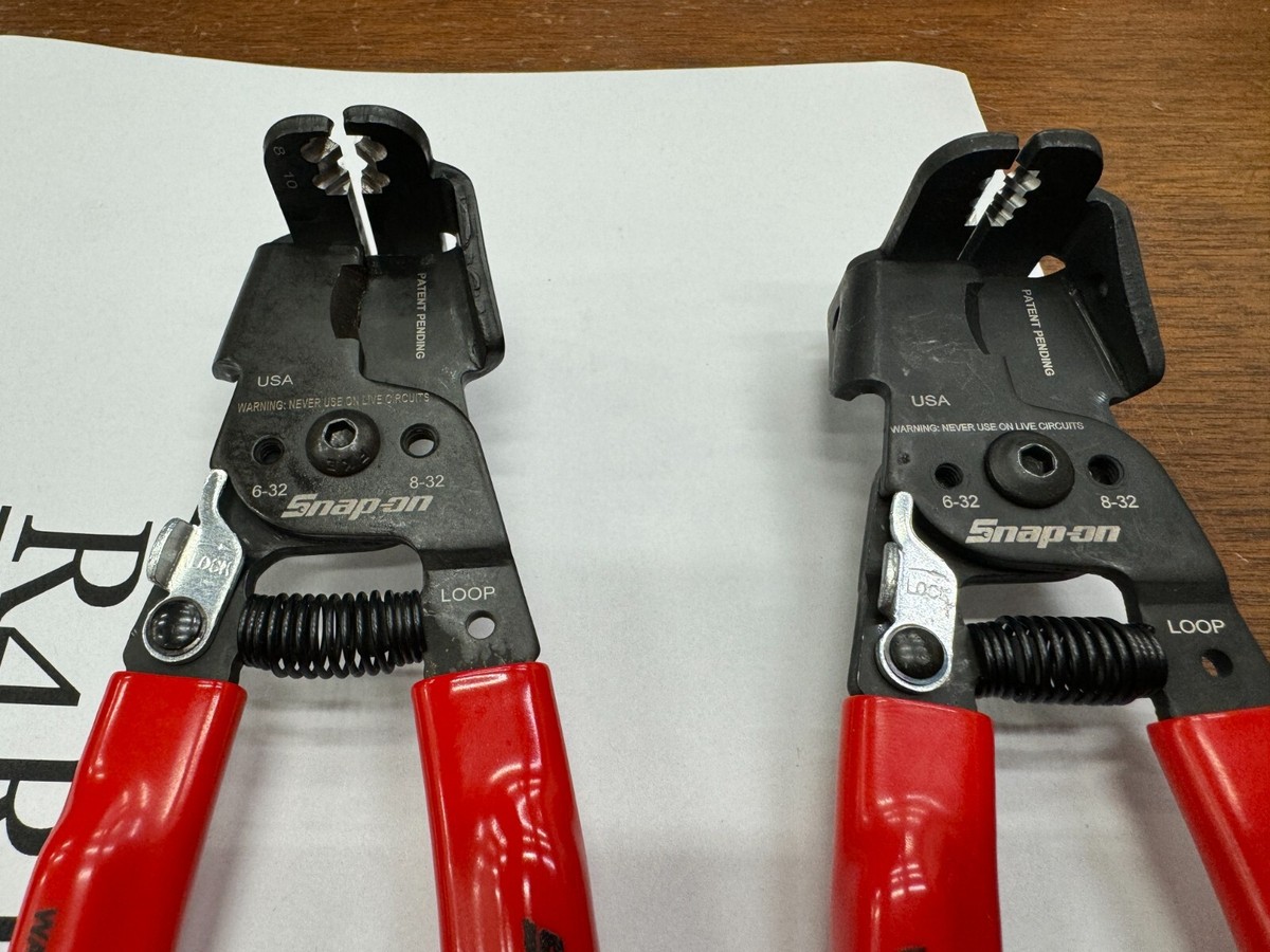 Snap-on Tools NEW 2 Piece Inline 90° Angle Wire Stripper Cutter