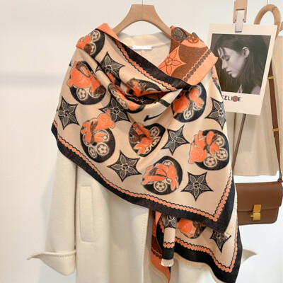 Imitate Cashmere Long Scarf Fashion Rabbit Pattern Shawl Winter Stole 185*65cm