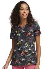 Garden Flutter Cherokee Scrubs V Neck Top CK678 GNFT