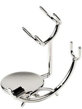 Low Profile Modern Chrome Razor Shaving Brush Stand for Safety  Straight Razors