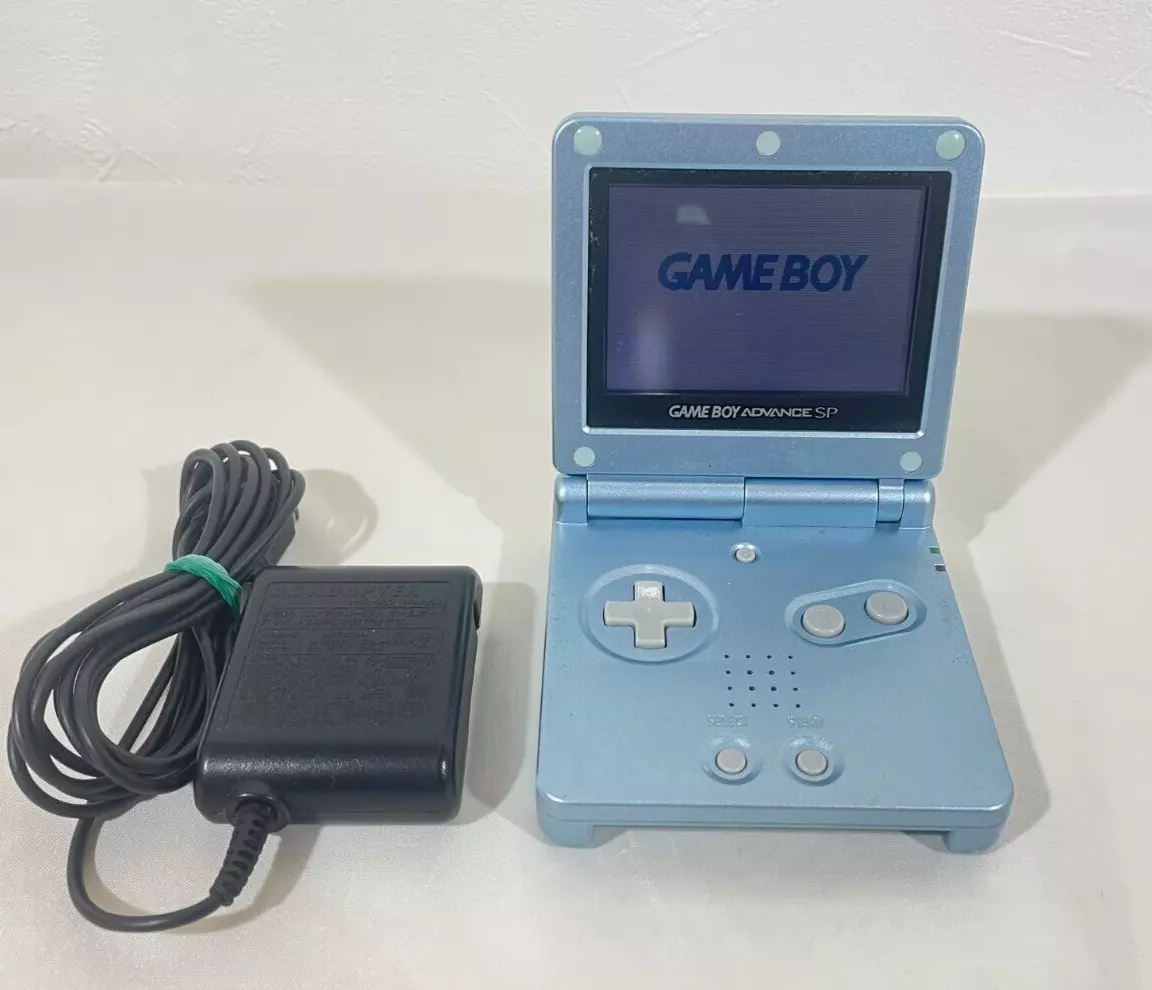 Nintendo Gameboy Advance SP Pearl Blue GBA SP AGS-001 with Charger