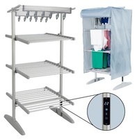 Glamhaus Digital Electric Clothes Airer Dryer Heated Timer Foldable Rack 3 Tier