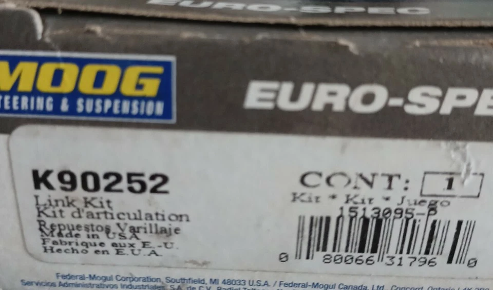 Kit de eslabones de barra estabilizadora de suspensión delantera, trasera Moog K90252 Foto 2 de 2