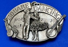 Square Dancing American Couples Folk Music Dance G-30 Bergamot Belt Buckle