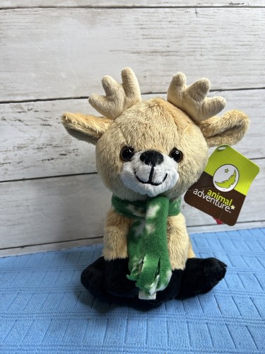 Reindeer plush with scarf 9" Animal Adventure stuffed animal with tag - 第 1/4 張圖片
