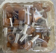 BM 00712 Insulated End Sleeve/Bootlace Lug, 10mm2/8 AWG, BROWN, 50 Pc's Pkt
