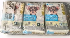 Paw Inspired Disposable Dog Wraps Male Dog Diapers Ultra Protection 36 ct, X-S