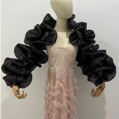 Women Wedding Dress Wraps Shawl Gloves Sleeve Bridal Cape Opera Evening Costume