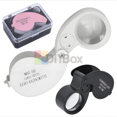Folding Jewelers Loupe Loop Pocket Magnifier Magnifying Glass 10X 20X 30X 40X