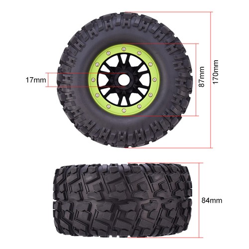 AustarHobby 170mm Rad Reifen 17mm Sechskant für 1/8 RC Monster Truck HSP Traxxas - Picture 5 of 15