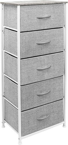 Stylish Multifunctional Nightstand with 5 Drawers - Steel Frame & Easy Assembly - Picture 3 of 9