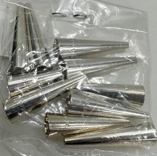 (Qty 10) Silver Necklace Cones - 1 Inch