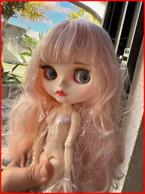 Trendro Blythe Doll Wavy Pastel Pink Hair Nude Jointed Body White Skin ''12 Toys
