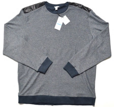 Calvin Klein Mens 89.50 Navy Blue Combo Crewneck Sweater XL NWT