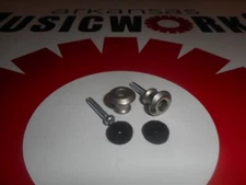 NEW - Buttons and Screws (2) For Dunlop Dual Design Strap Locks - VINTAGE NICKEL