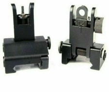 Flip Up Front Rear Dual Aperture Floding Backup Iron Sight Set 20mm Rail