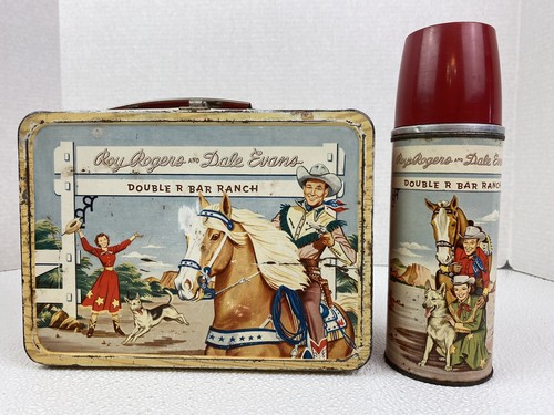 VIntage ROY ROGERS & DALE EVANS Double R Bar Ranch Lunch Box Red Band ...