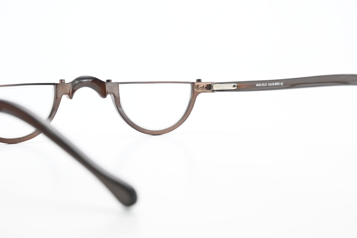Lesca Lunetier Glasses Frame DL21 COL.M.BRO Reading Halfmoon Crazy 
