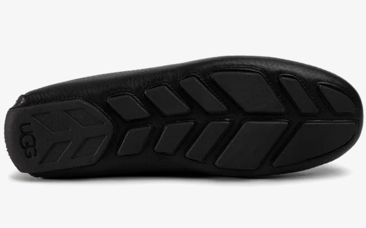 UGG MENS HENDRIX LEATHER BRAID BLACK SLIP ON LOAFER SIZE US  display picture 2