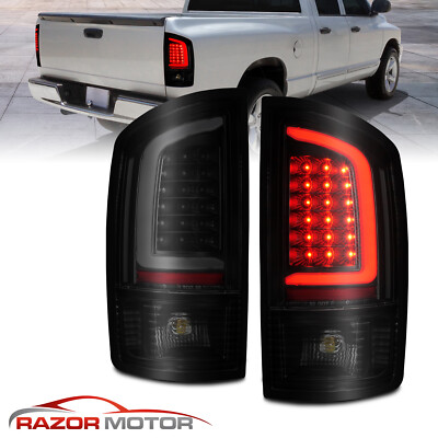 Fit 02-2006 Dodge Ram 1500 03-06 2500 3500 LED Tube Black Smoke Brake Taillight