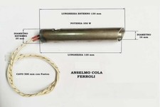 Candeletta accensione Stufa Pellet resistenza d.16 x120 - 350W ANSELMO COLA