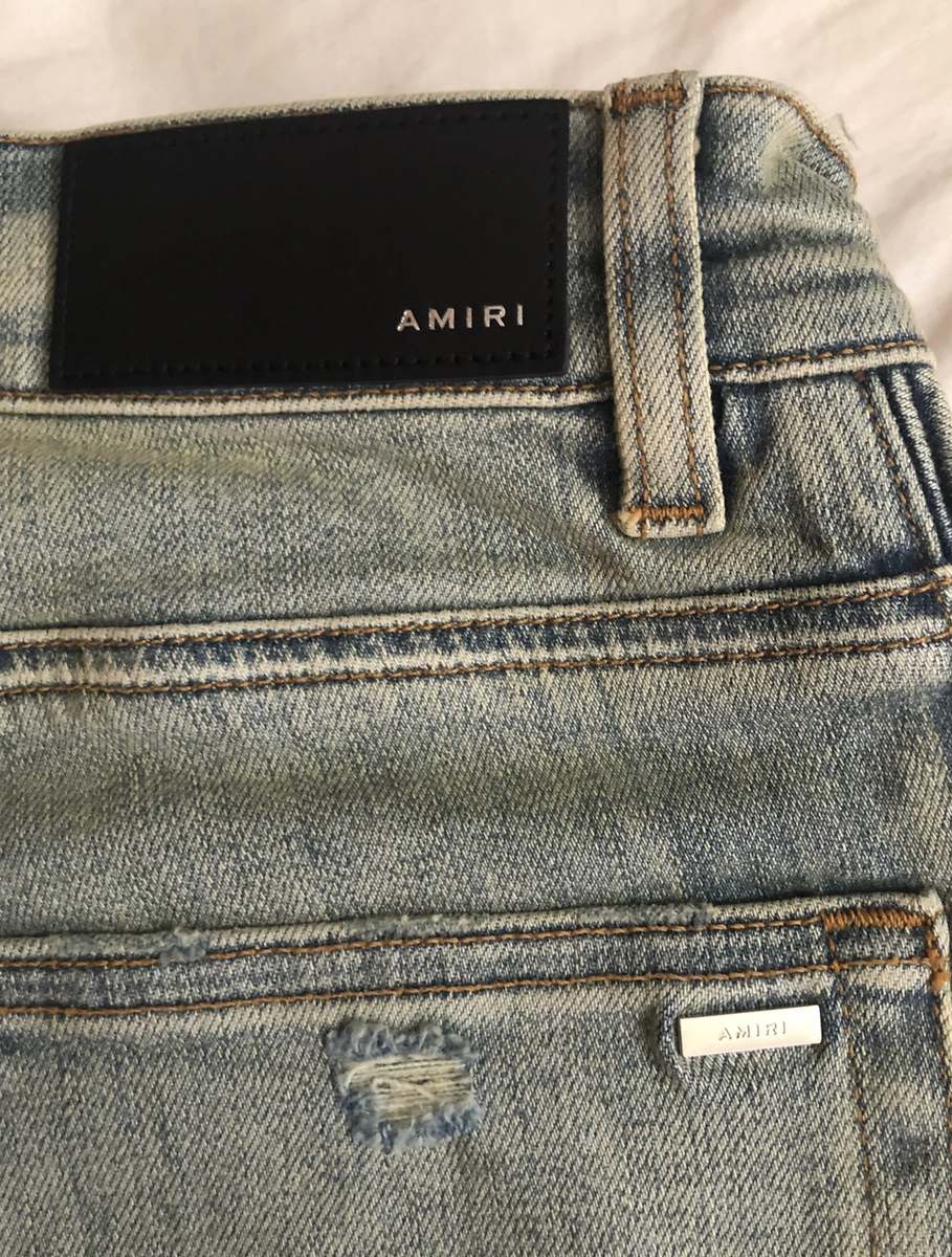 Jean Amiri Half Track Délavé Indigo - Taille US 28, Coupe Skinny, Neuf Avec étiquettes