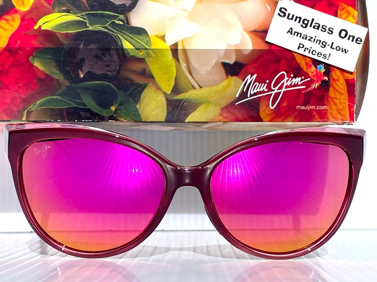 Maui Jim Olu Olu MJ 537-07A Cat Eye Burgundy Fade Sunglasses Purple Polarized Maui Jim Olu Olu MJ 537 07A Burgundy Fade Frame + Maui  main image 3
