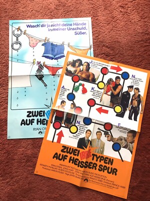 Zwei irre Typen auf Heißer Spur 2x Kinoplakat Poster Din A2, 42x59cm Ryan 0 Neal