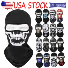 Tactical UV Protection Balaclava Skull Full Face Mask Ghost Printed Ski Sun Hood