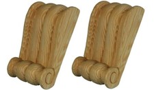 Wood Fireplace Corbels, Decorative Shelf Brackets Carved Pine Matched Pair PN581